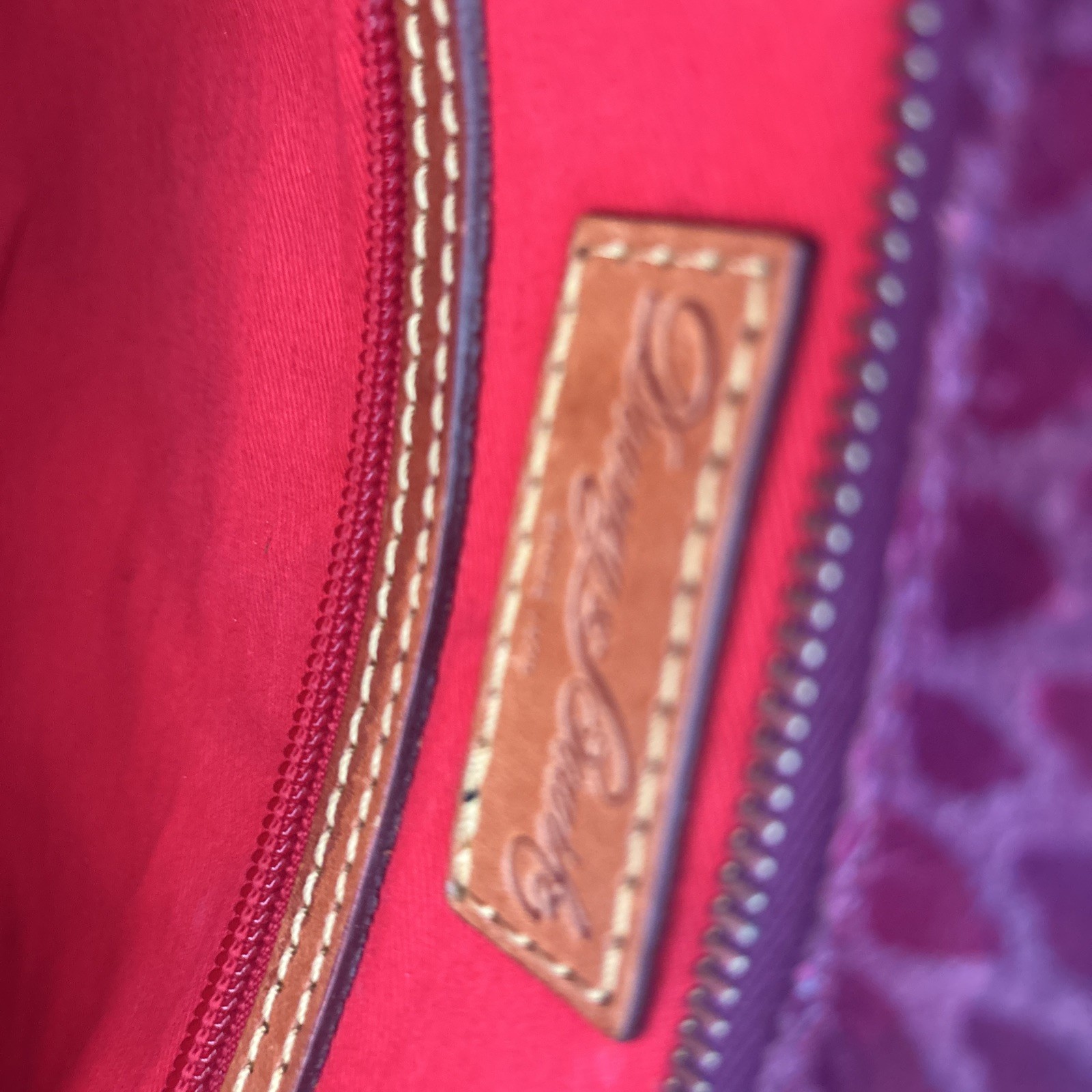 Dooney Python Snake Pink Berry Fuscia Charleston … - image 16