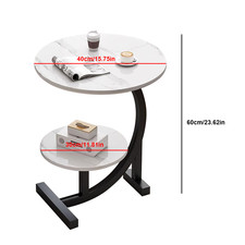 2 Tier Side Table C Shaped Sofa End Table Coffee Laptop Desk Living Room Bedroom