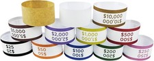 600pcs Money Bands for Cash - Self-Adhesive Money Wrappers for Bills, Currency S