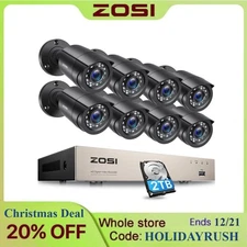 ZOSI 5MP Lite Home 8CH DVR 1080P H.265+ CCTV Security Camera System 1TB Outdoor