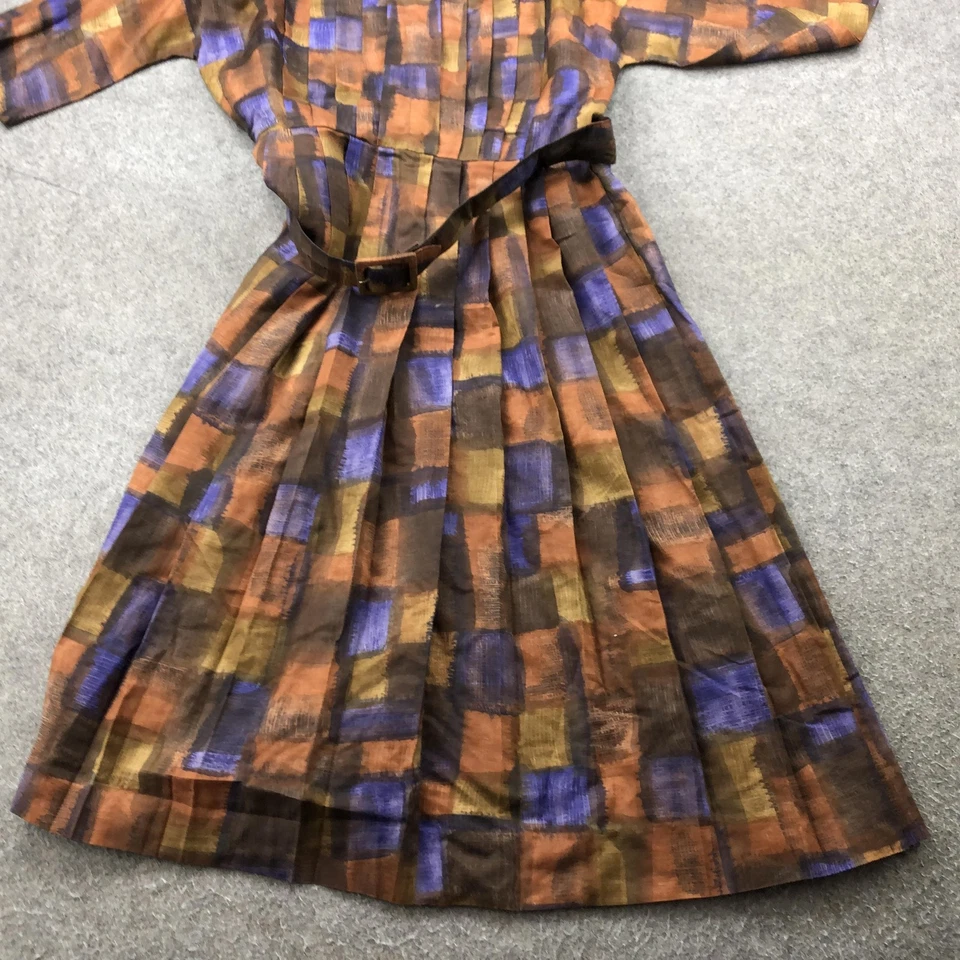Vintage R&K Originals Dress Womens Medium Geometric Belted Mod Retro 60s 70s - Image 2 of 4