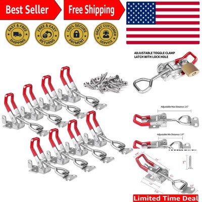 8 Pack Heavy Duty Adjustable Toggle Latch Clamp - 550Lbs Strength & Lock Hole