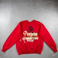 Thrashed Vtg 90s Youngstown State Penguins Sweatshirt XXL Red Tultex USA Made