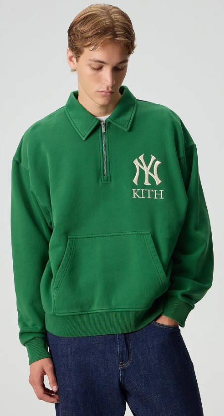 Kith for the New York Yankees Quarter Zip Popover Sweatshirt Size