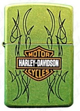 ZIPPO - Harley Davidson Green Bar & Shield Logo Lighter + Ships FREE to the US