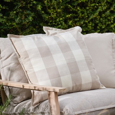 Yard Chesil Check 100% Baumwolle Outdoor Kissen | 50 x 50 cm | verschiedene Farben