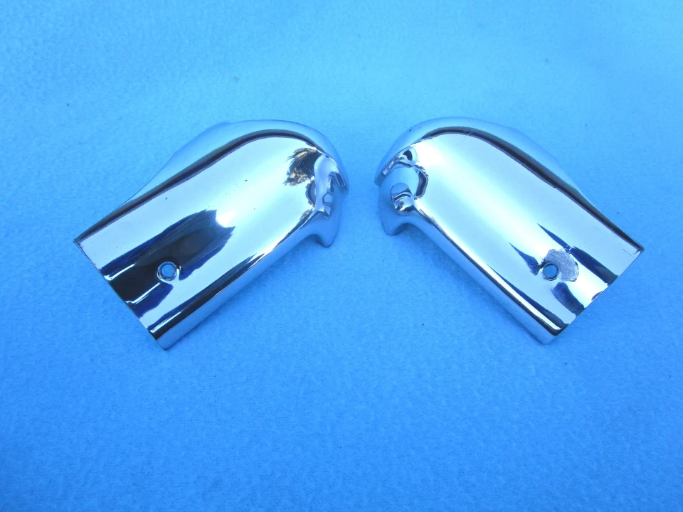 1964-65 GTO Lemans Convertible Chrome Header Side Caps - OEM Pair Foto 2 de 4
