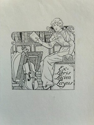 Exlibris LAYUS Lucien, 60x55mm, L1133, Künstler PAYEN L., 20. Jh.