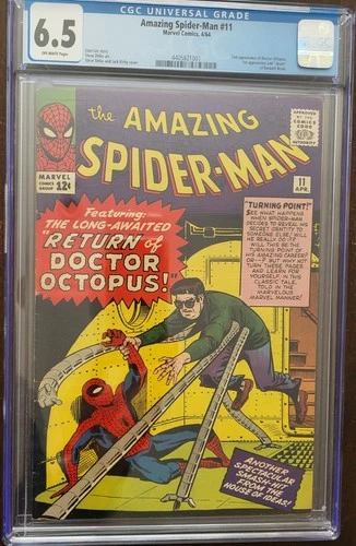 Amazing Spider-Man #11 CGC 6.5 OWP *very nice* 1964 Doctor Octopus comic book