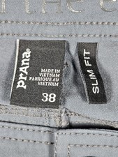 Prana Slim Fit BRION Outdoor Hiking 5 Pocket Pants M4BN32312 Mens 38x31.5 Blue