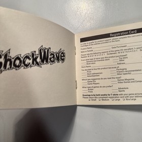 Shockwave Nintendo NES Manual W/ Reg Card Only In Great Condition 1990 Vintage