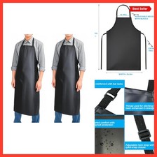 Waterproof Rubber Apron 40 Inch Heavy Duty Adjustable Neck Dishwasher Kitchen