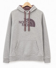 Women s The North Face Gray Hoodie Large LG Mauve Logo Pullover Sweatshirt