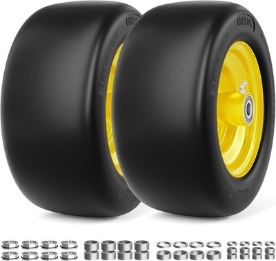 11x6.00-5 Flat Free Lawn Mower Tire and Wheel, 11x6x5 Solid Front Tires for Z...