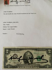 Andy Warhol " Twol Dollars" limited edition, signed, Wall art,authentic