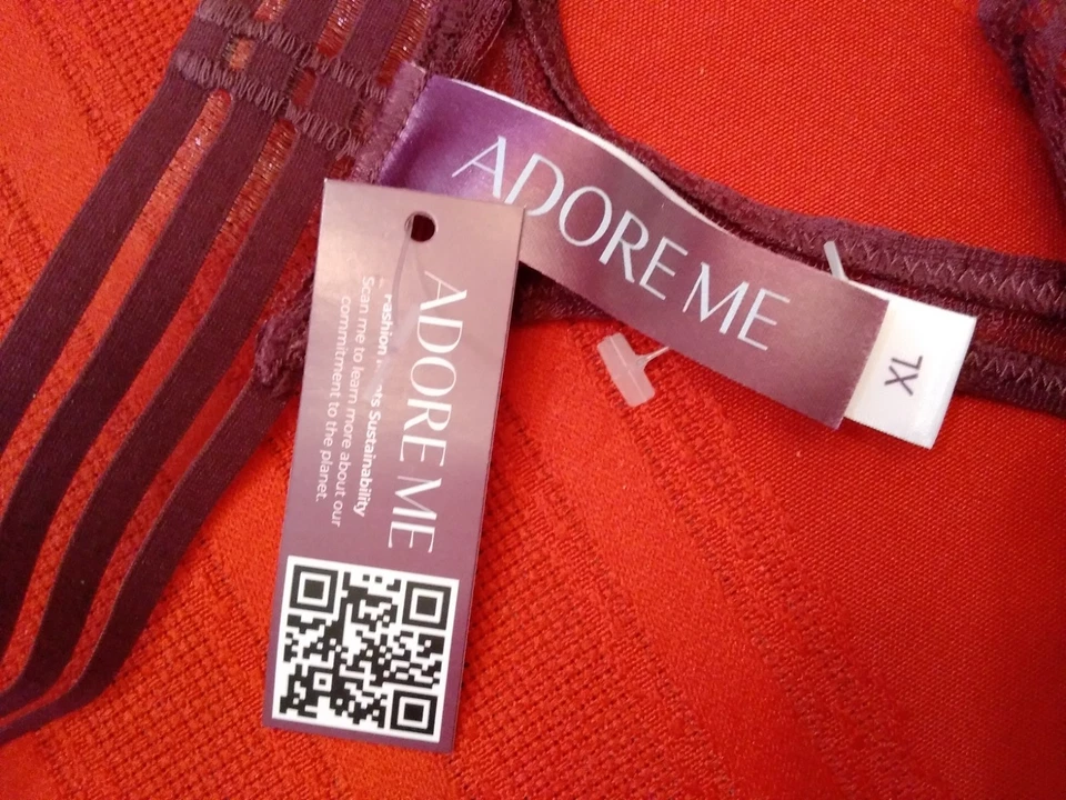 NEW Adore Me Thong Lace Panties Sheer Panty String Dark Purple XL - Image 4 of 4