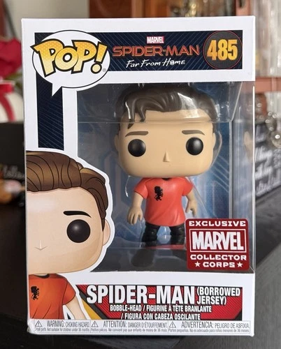 Funko Pop Marvel: SPIDER-MAN (Borrowed Jersey) #485 Marvel Collector Corps