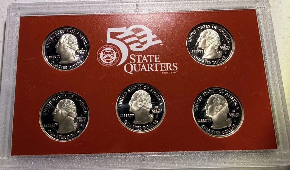 2007-S Juego de prueba de cinco cuartos de plata 90% envío gratuito Foto 2 de 2