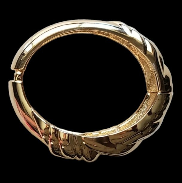 Hinged Spring Clip Chunky Bangle Statement Bracel… - image 7