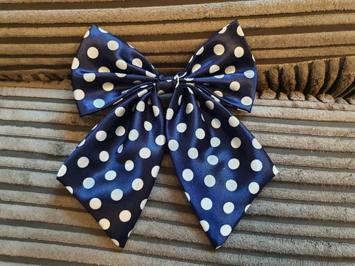 Corbata de moño azul con lunares manchadas para damas talla ajustable vendedor del Reino Unido FreeP&P - Imagen 3 de 5