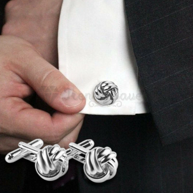 Silver round deals cufflinks