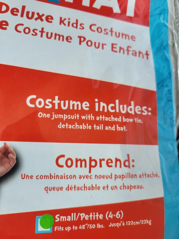 Talla Pequeña 4-6 Gato en el Sombrero De Lujo Niños Disfraz de Halloween Dr Seuss por Elope Foto 2 de 4