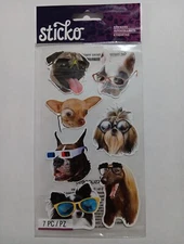 Sticko Dogs Goofy Glasses Funny Dog Stickers 