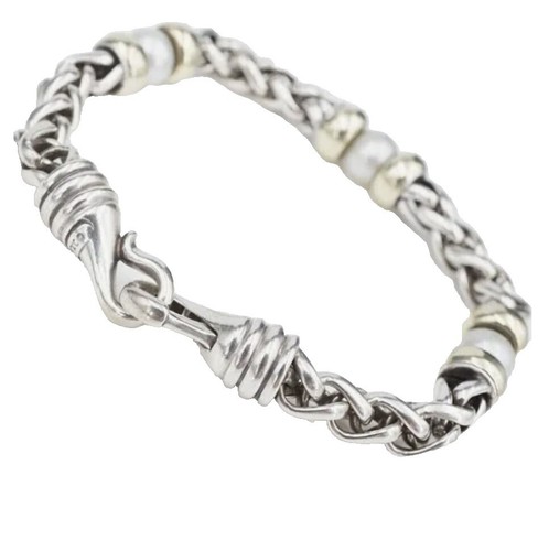 NIB David Yurman 585 Gold 925 Silver Bracelet 7mm - $925 Retail | eBay