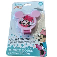 Baby Minnie Mouse PInk Pacifier Holder Clip 0 BPA Free Secure Attachment