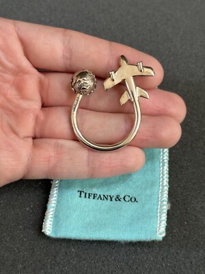 Tiffany & Co Sterling Silver Airplane Plane Globe World