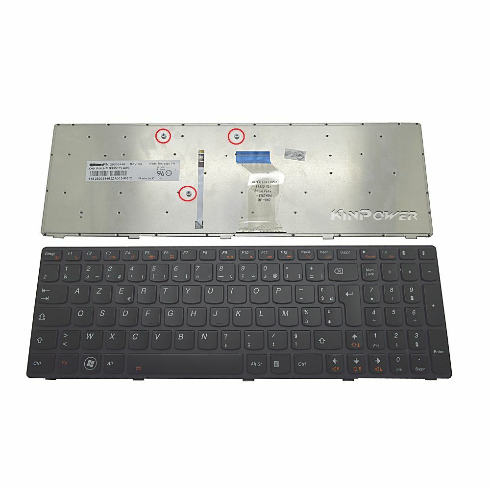 Clavier AZERTY Lenovo IdeaPad Y580 pour corriger une frappe défectueuse