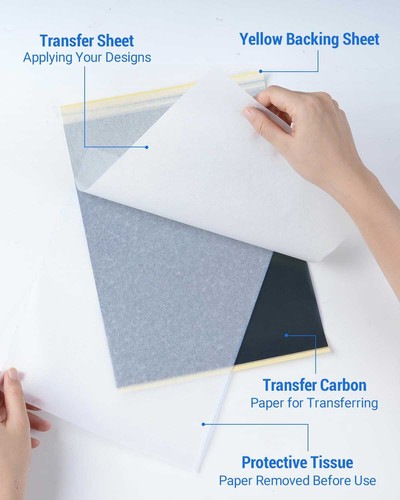 35-150 Tattoo Transfer Paper Stencil Carbon Thremal Tracing Hectograph Sheets A4 - Picture 17 of 28