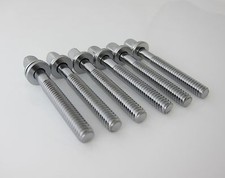 6pcs 42mm Drum Tension Rods with Washers for Tom Snare Build /1.65 Inch 1 5/8"