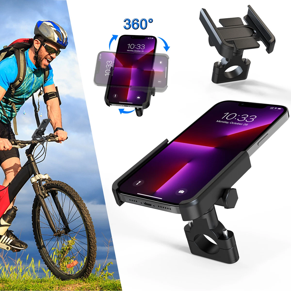 Bicycle Motorcycle Bike Mount Holder Handlebar Stand For iPhone 14 13 12  Pro Max