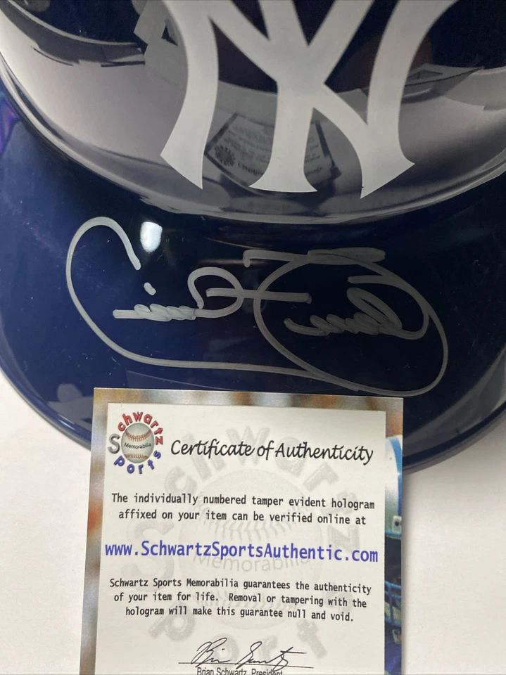 CECIL FIELDER Signed New York YANKEES Full Size Replica Batting Helmet -SCHWARTZ - Image 2 of 2