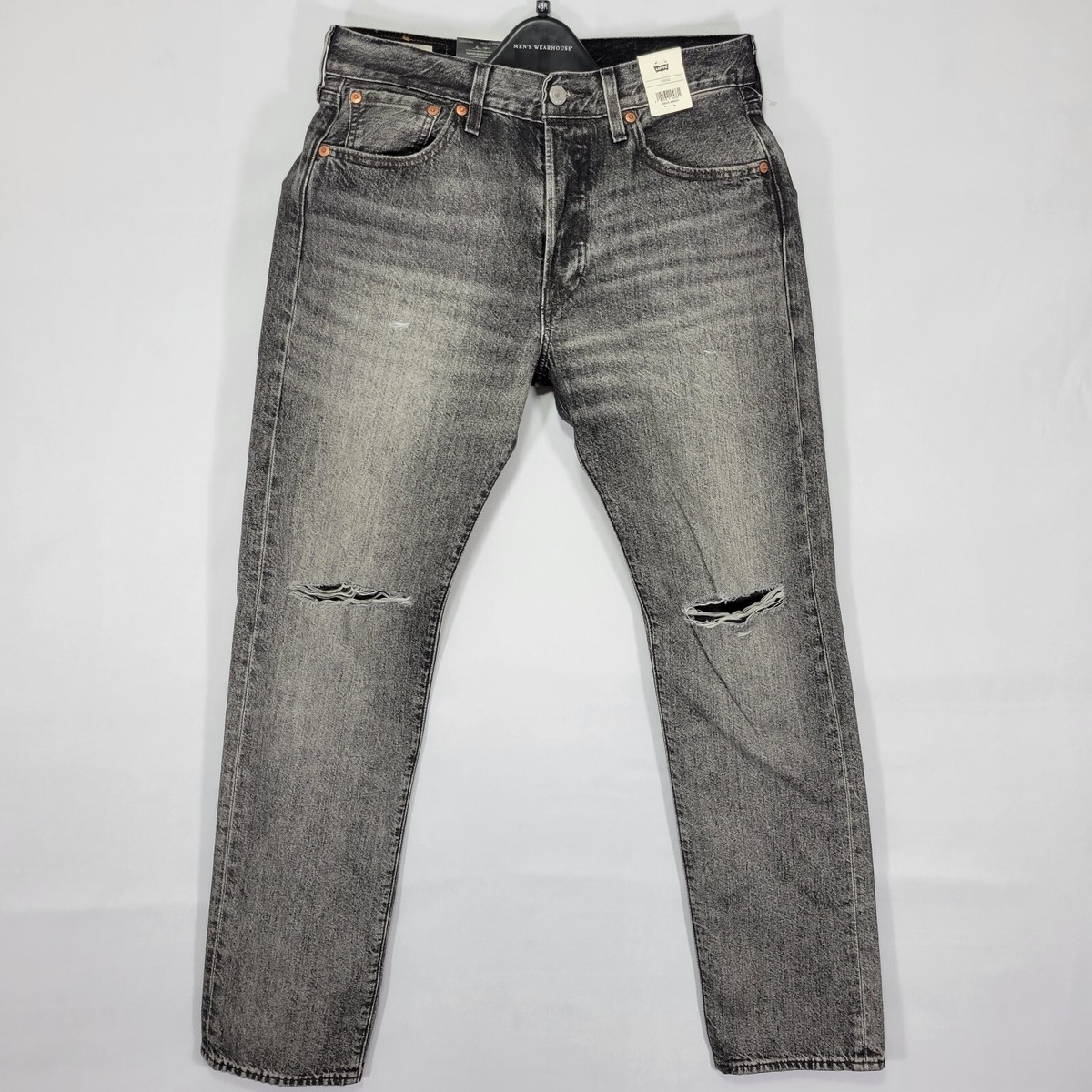 Levi's Premium 501 Men's Button Fly Denim Jeans Gray Cotton Size