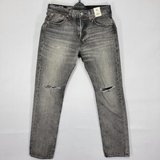 Levi's Premium 501 Men's Button Fly Denim Jeans Gray Cotton Size 30x32