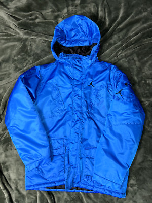 VINTAGE Nike Jordan Puffer Jacket Adult Med Blue Embroidered JumpMan