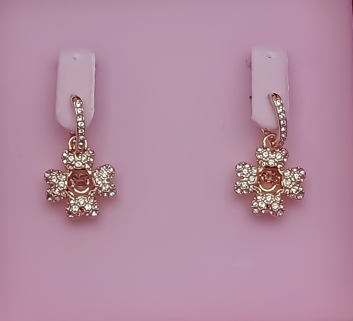 New 100% SWAROVSKI Pave Crystals Clover Idyllia Drop