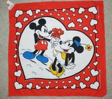 Vintage 70's/80's Mickey Mouse  Minnie Mouse Romance Bandanna Kerchief NWT
