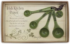 Abbey & CA Gift Green Irish Kitchen Measure Spoon Set Of 4