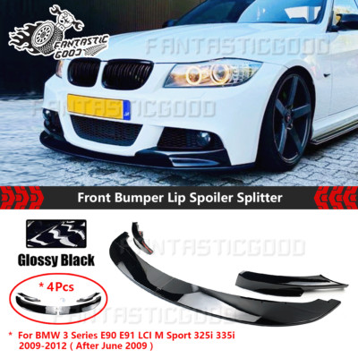 Black For BMW E90/91 M-Tech 09-11 M Performance Style Front Bumper Lip Splitter
