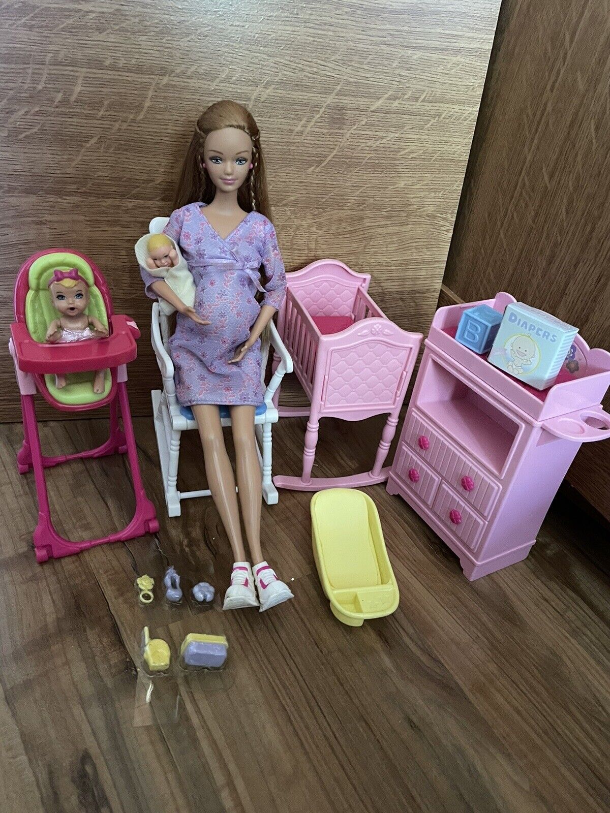 Barbie Happy Family Pregnant Mom Midge with Belly Attachment & Newborn Baby  💕