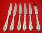 Set of 6 Rose Point by Wallace Sterling Serrated Steak Knives Custom ...