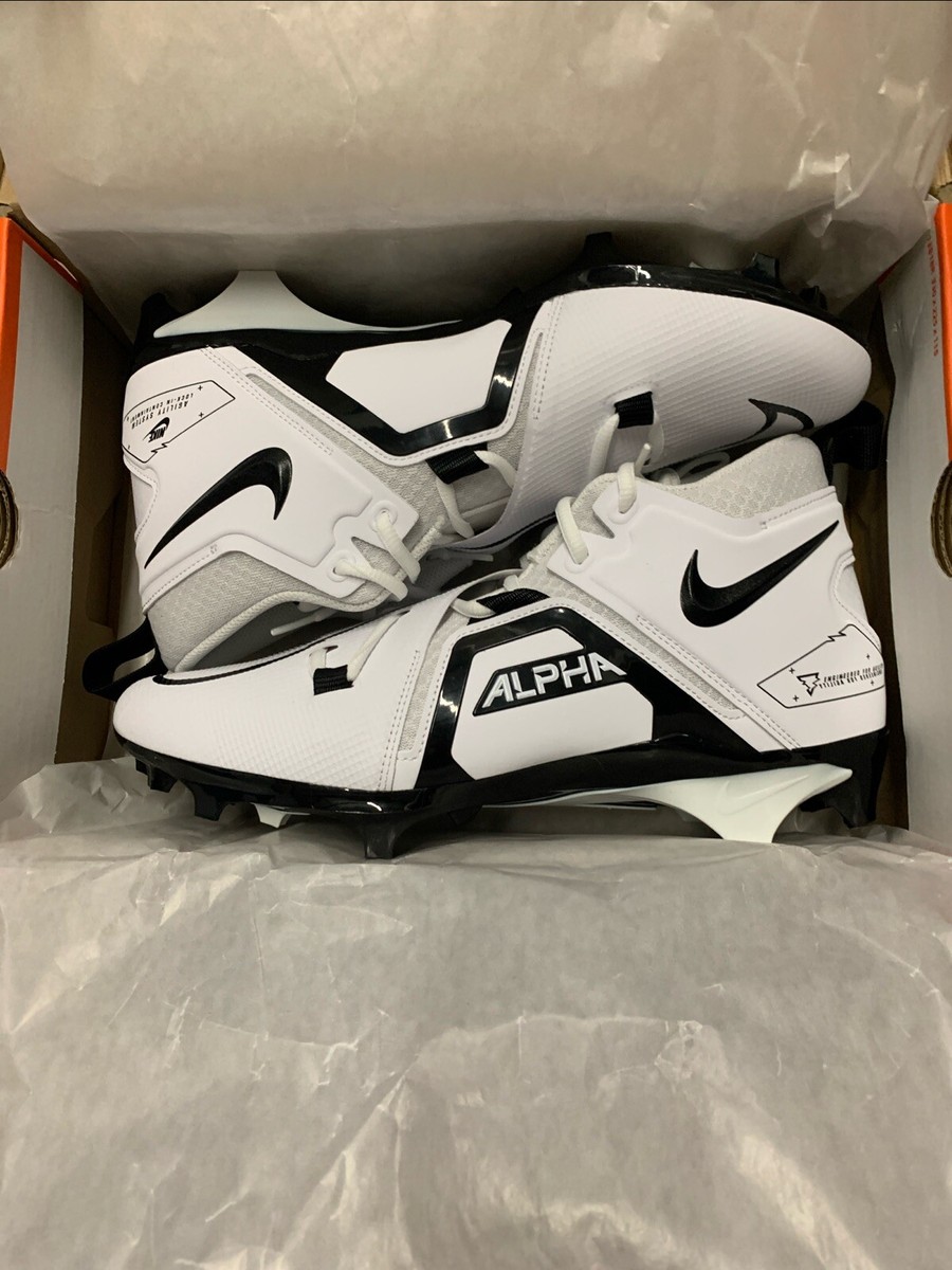 Nike Alpha Menace Pro 3 Football Cleats White/Black CT6649  display picture 3