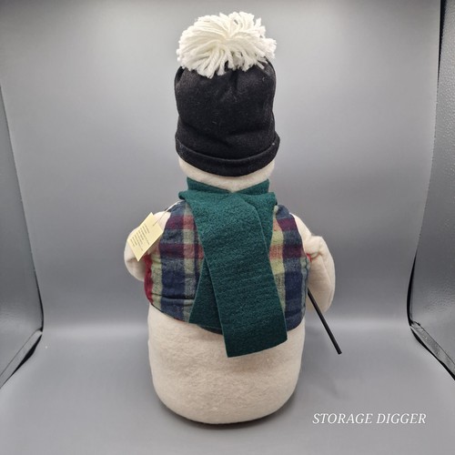 Vintage World Bazaars Fabric Winter Snowman Plush Doll Holiday Figurine 16" - Picture 9 of 14