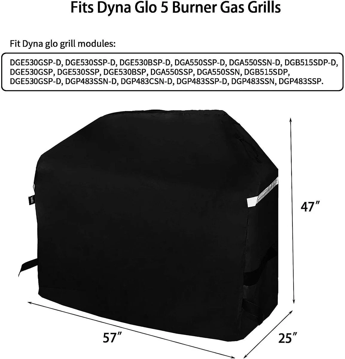 57inch Grill Cover for Dyna Glo 5 Burner DGE530GSP,DGE530SSP,DGE530BSP,DGA550SSP  | eBay