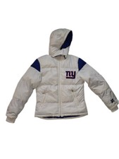 Nfl Pro Line New York Giants Football Puffer Parka Jacket Women's Full Zip Med