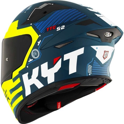 Casco Moto Integrale Kyt TT-REVO FUSELAGE Giallo Opaco+visiera fumè - Imagen 6 de 8