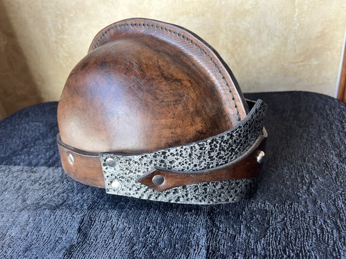Warrior Helmet - Leather Handmade - Renaissance - Cosplay - Dark Ages - Costume